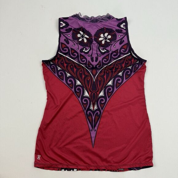 YMX YellowMan Cycling Tank Top Lightweight Sz S Purple Paisley Athletic Workout - Picture 9 of 9